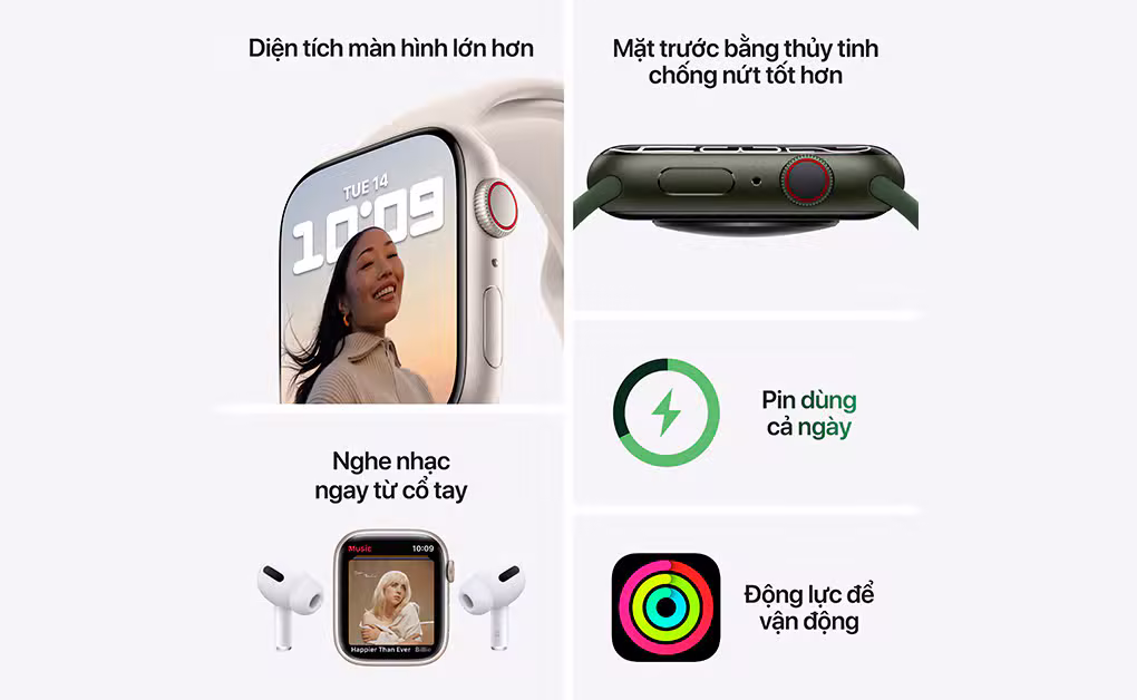Apple Watch Nike Series 7 41mm (LTE) Viền nhôm - Dây cao su - FULLBOX - ảnh 5