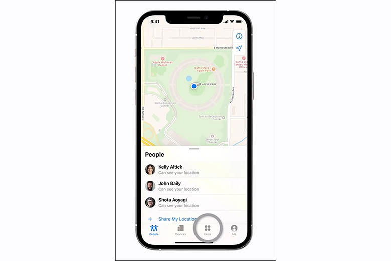 Bước 1: Tìm kiếm vị trí của AirTag