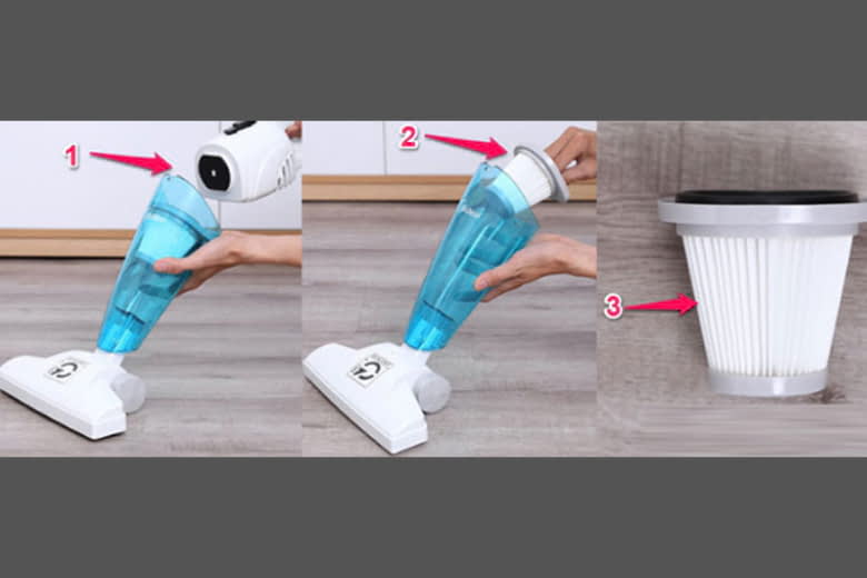Tháo lắp hộp chứa bụi bẩn