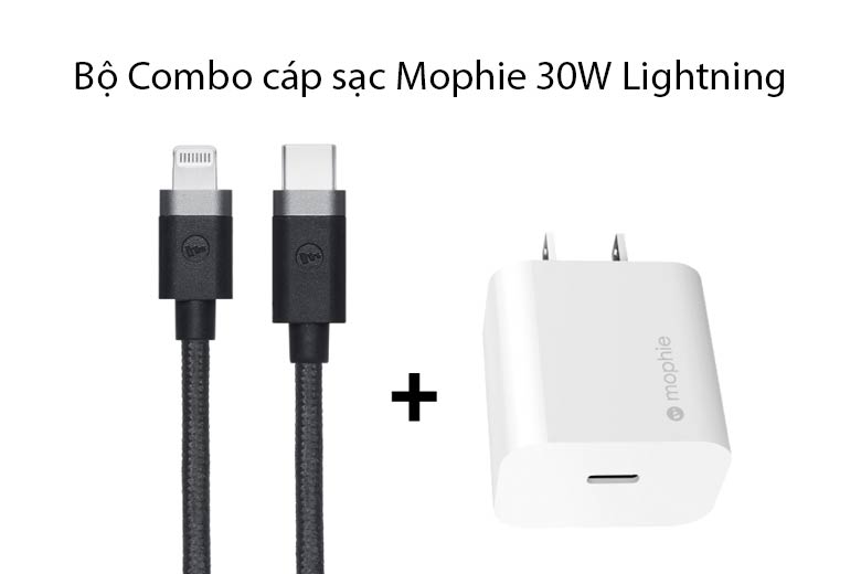 Bộ Combo cáp sạc Mophie 30W Lightning