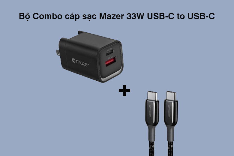 Bộ Combo cáp sạc Mazer 33W USB-C to USB-C - Nhân đôi tốc độ sạc cho người dùng