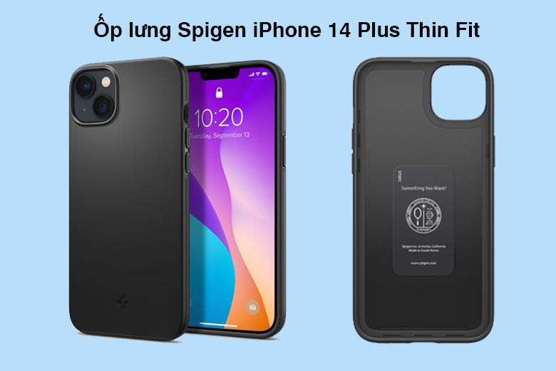 Ốp lưng Spigen iPhone 14 Plus Thin Fit - Thiết kế mỏng dễ d&agrave;ng sạc kh&ocirc;ng d&acirc;y