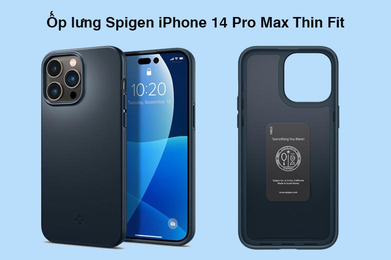 Ốp lưng Spigen iPhone 14 Pro Max Thin Fit - Trang bị công nghệ chống sốc hiện đại