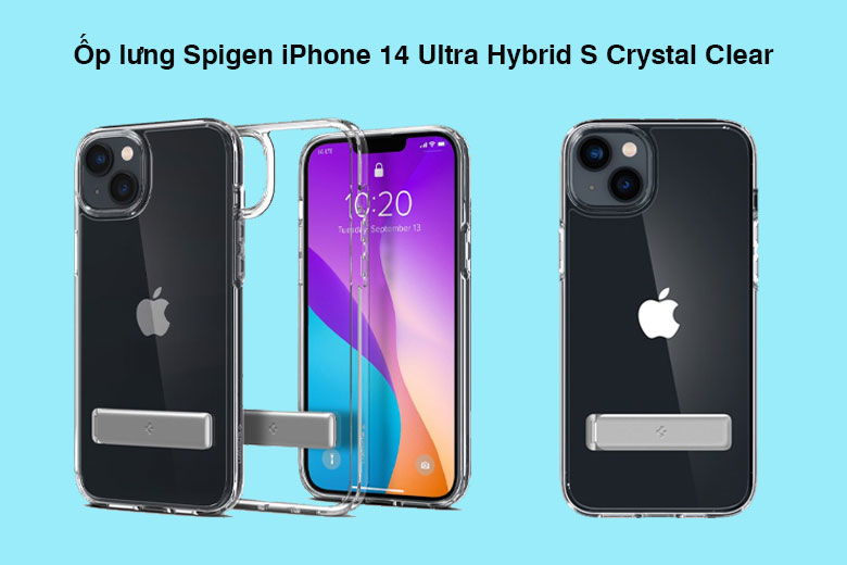 Ốp lưng Spigen iPhone 14 Ultra Hybrid S Crystal Clear - Hỗ trợ chân đế tiện lợi