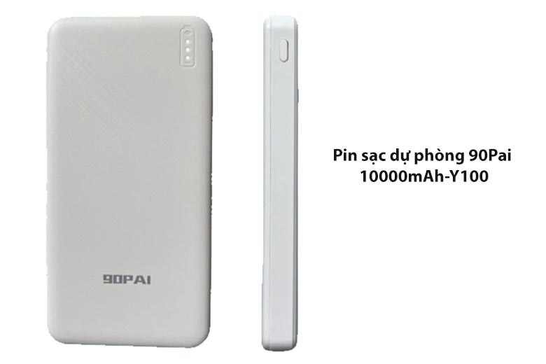 Pin sạc dự phòng 90Pai 10000mAh-Y100 - Thiết kế mỏng, nhẹ, hỗ trợ sạc nhanh chóng