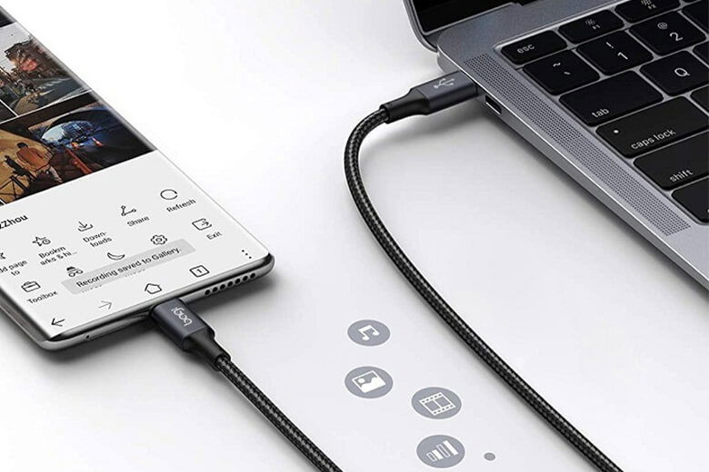 Cáp sạc Bagi Type-C to Type-C (1.2m) vỏ dù PD-C120 - Sạc đảo chiều, sạc và truyền dữ liệu nhanh chóng