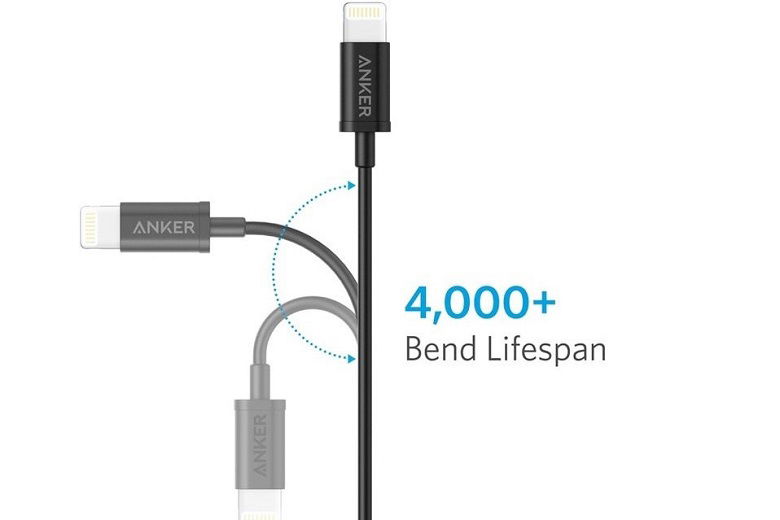 Cáp anker USB to Lightning MFI bền bỉ với hơn 4000 lần gập