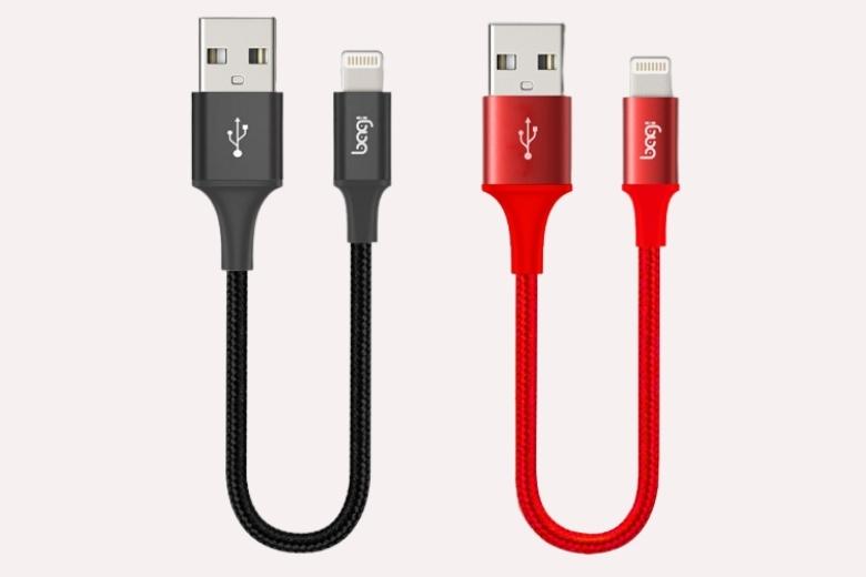 Cáp sạc Bagi USB-A to Lightning (20cm) vỏ dù IS20 - Thích hợp sạc nhanh cho thiết bị từ pin sạc dự phòng