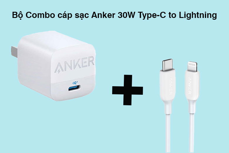 Bộ combo cáp sạc Anker 30W Type-C to Lightning - Thiết kế nhỏ gọn, sạc năng lượng nhanh chóng