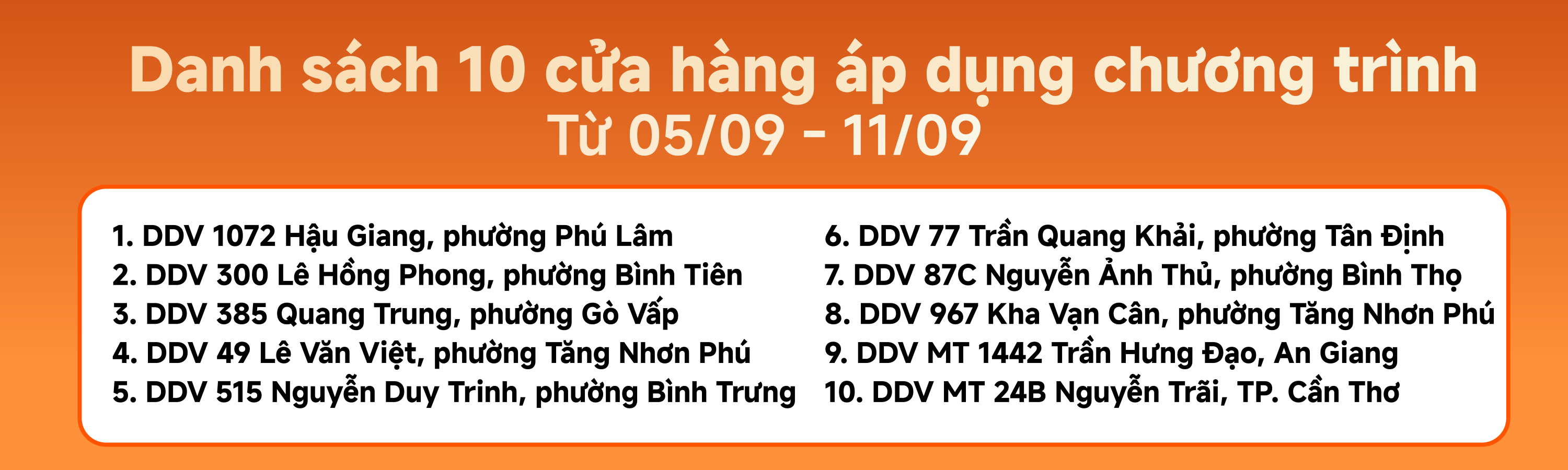 Cửa hàng áp dụng