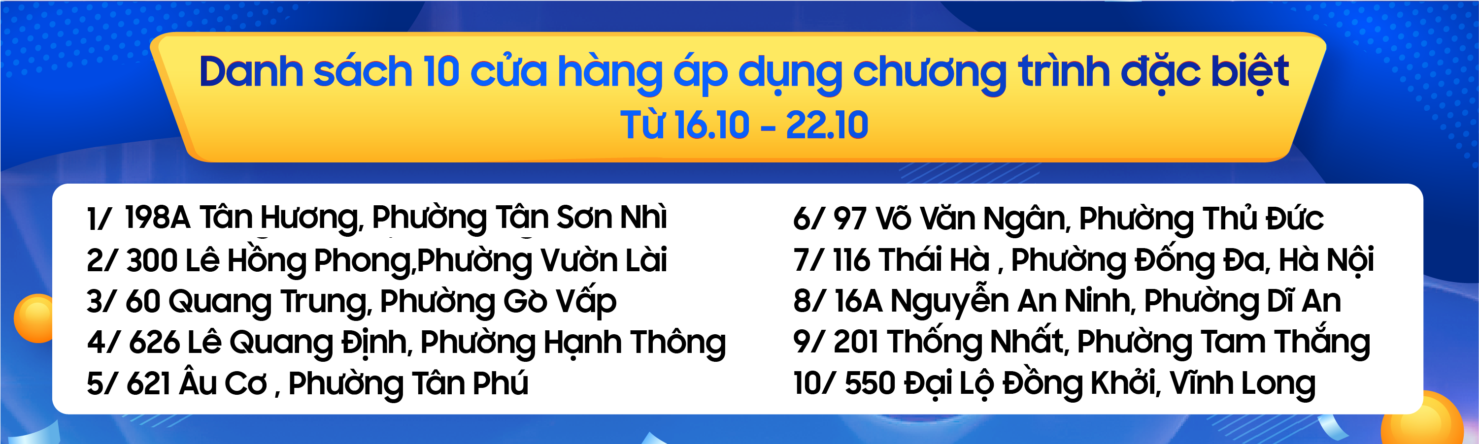 DANH SÁCH CỬA HÀNG