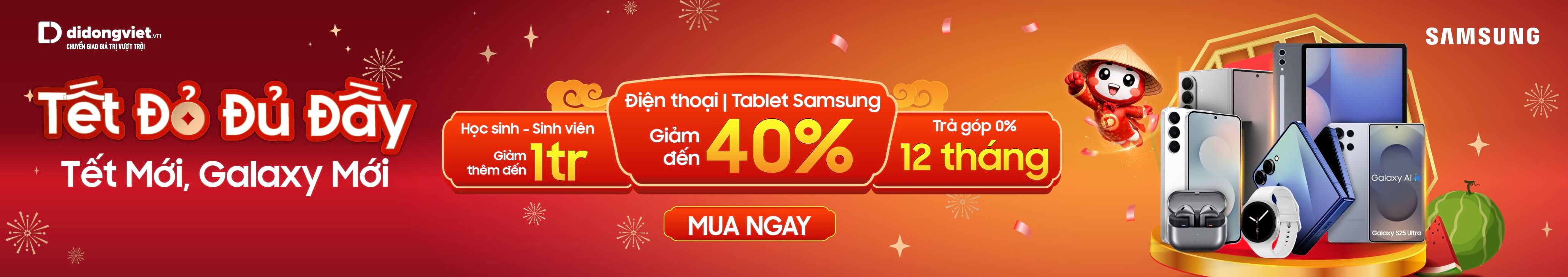 Tết đỏ đủ đầy - Tết Mới, Galaxy Mới Giá giảm sâu ở Di Động Việt