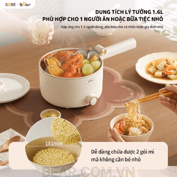 Nồi điện đa năng Bear 1.6L DRG-C16Z1 (MC-4H16G) - ảnh 6