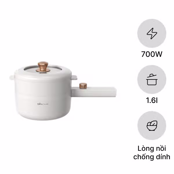 Nồi lẩu điện mini 1.6L đa năng Bear DRG-P16M2