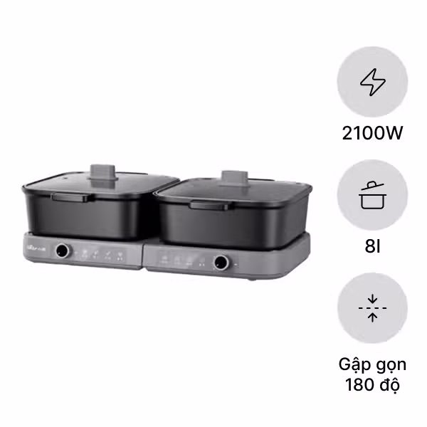 Nồi điện đa năng 8L Bear 2100W DHG-E80H5 (HP-5H80M47)