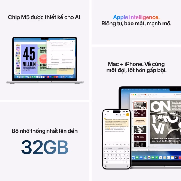 MacBook Air M5 13 inch 10-Core CPU | 8-Core GPU 16GB/512GB (70W) Chính Hãng - ảnh 8