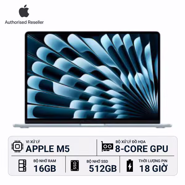 MacBook Air M5 13 inch 10-Core CPU | 8-Core GPU 16GB/512GB (70W) Chính Hãng