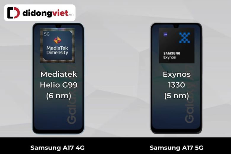 galaxy a17 4g và galaxy a17 5g có gì khác nhau