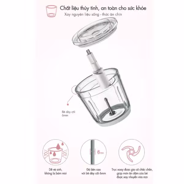Máy xay thực phẩm đa năng 600ml Bear QSJ-B02X5 - ảnh 6