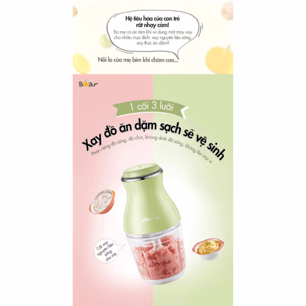 Máy xay thực phẩm đa năng 600ml Bear QSJ-B02X5 - ảnh 5