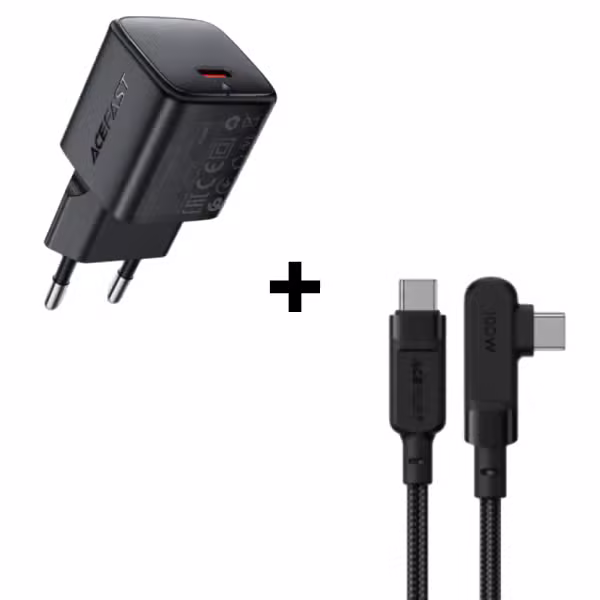 Bộ Combo cáp sạc Acefast 30W USB-C to USB-C (A118 + C5-03) màu đen