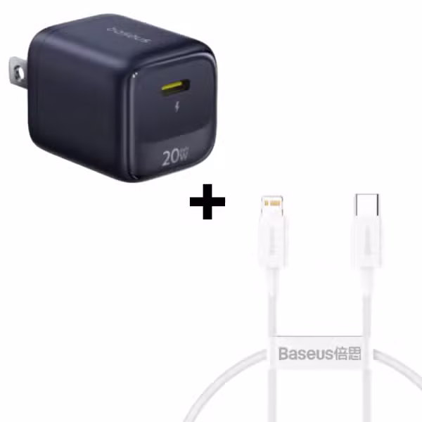 Bộ Combo cáp sạc Baseus 20W USB-C to Lightning (FN22 + Cáp trắng 2m) - ảnh 1