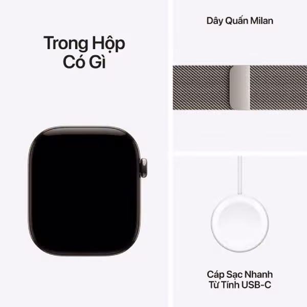 Apple Watch Series 12 46mm (5G) Viền titan - Dây milanese M/L - ảnh 8