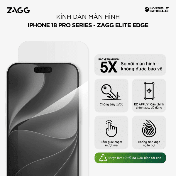 Kính cường lực iPhone 18 Pro ZAGG Elite Edge HD - ảnh 2