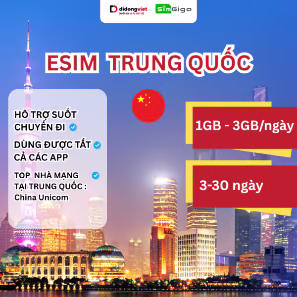 eSim Trung Quốc