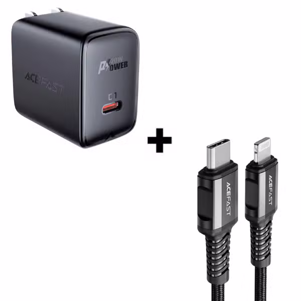 Bộ Combo cáp sạc ACEFAST 20W C - Lightning (C1-01) màu đen - ảnh 1
