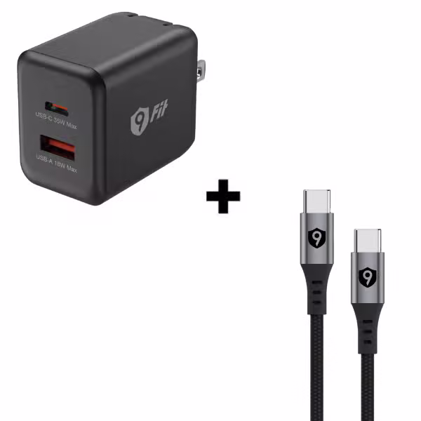 Bộ Combo cáp sạc 9Fit 35W Type-C to Type-C màu đen - ảnh 1