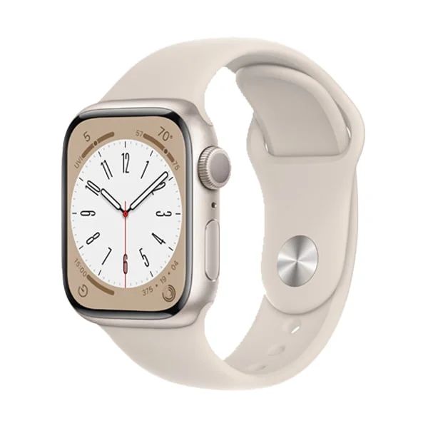 APPLE WATCH SERIES 8 GPS 41MM VIỀN NHÔM - DÂY CAO SU TRẮNG NGÀ - TRẮNG NGÀ - MNP63 - Likenew