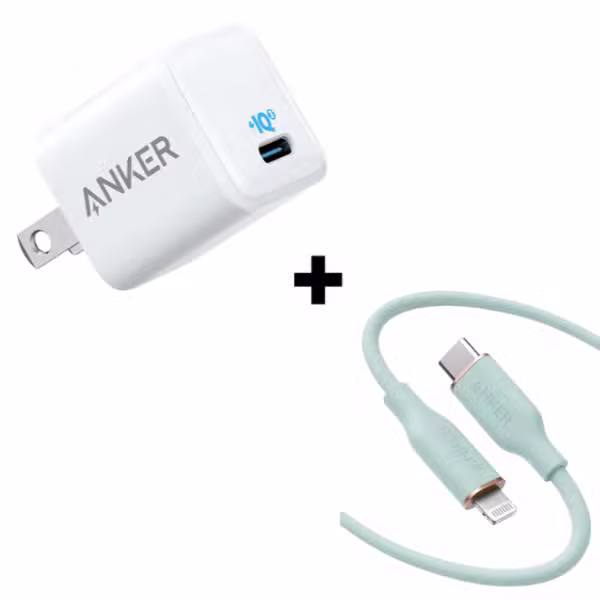 Bộ combo cáp sạc Anker 20w Type C to Lightning A8662 màu xanh lá - ảnh 1