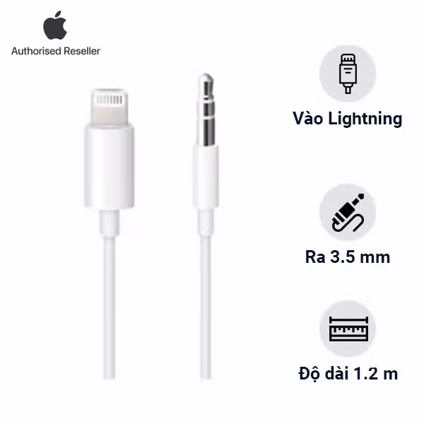Cáp Apple Lightning to 3.5mm Audio Cable 1.2 mm - ảnh 1