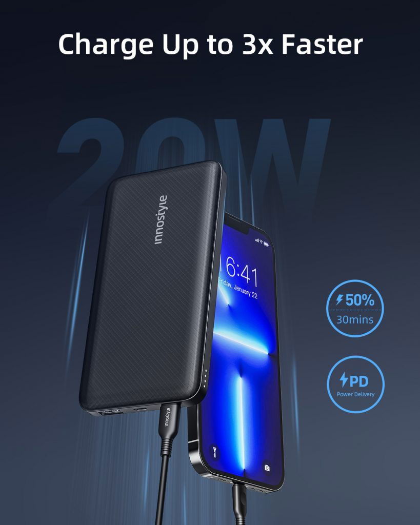 Pin sạc dự phòng Innostyle Powermax 10000mAh PD/QC3.0 20W IP20PD