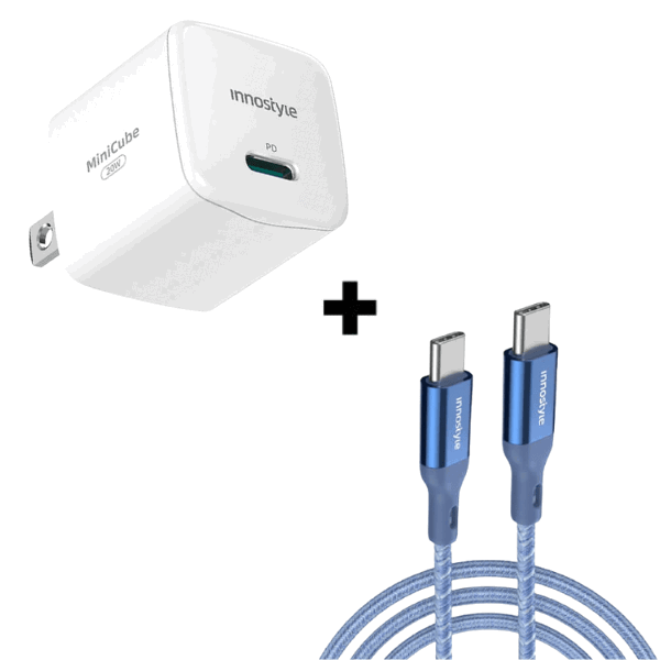 Bộ Combo sạc cáp Innostyle 20W PowerFlex Type-C to Lightning