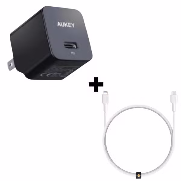 Bộ Combo cáp sạc Aukey 30W Lightning màu trắng - ảnh 1