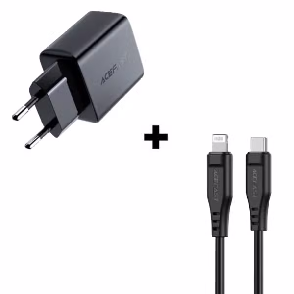 Bộ Combo cáp sạc ACEFAST 20W Type-C to Lightning màu đen - ảnh 1