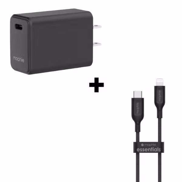 Bộ Combo cáp sạc Mophie Essential 30W Type-C to Lightning màu đen - ảnh 1