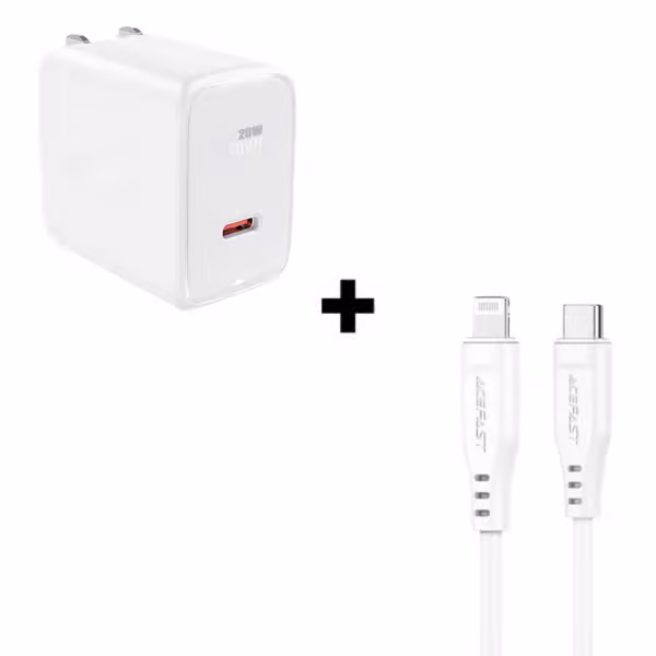 Bộ Combo cáp sạc ACEFAST 20W C to Lightning màu trắng - ảnh 1