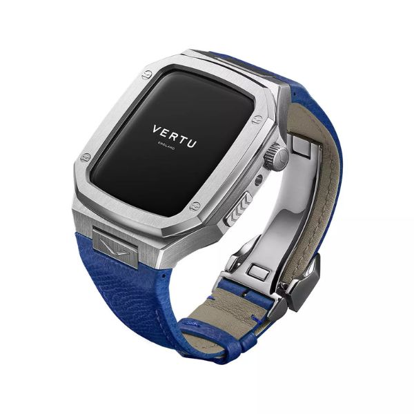 Vertu Watch Stainless Steel Blue Calf