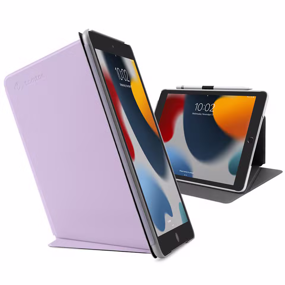 Bao da Tomtoc iPad (10.2_quot) - đa góc Vertical - Tím - ảnh 1