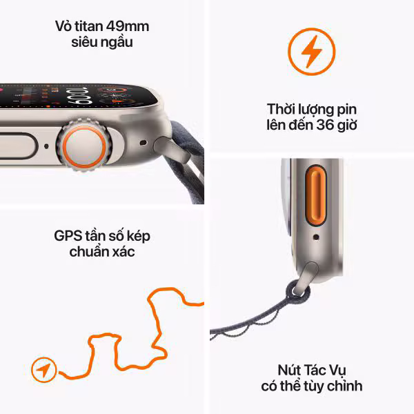 Apple Watch Ultra 2 49mm (LTE) Viền Titan - Dây Ocean - ảnh 7