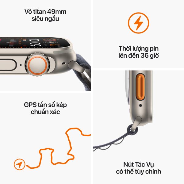 Apple Watch Ultra 2 49mm (LTE) Viền Titan - Dây Alpine Loop size S