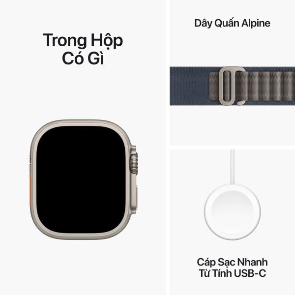 Apple Watch Ultra 2 49mm (LTE) Viền Titan - Dây Alpine Loop size M