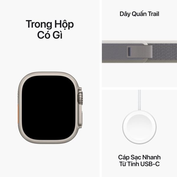 Apple Watch Ultra 2 49mm (LTE) Viền Titan - Dây Trail Loop size S/M