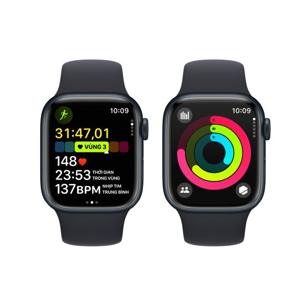 Apple Watch Series 9 45mm (GPS) Viền nhôm - Dây cao su size M/L