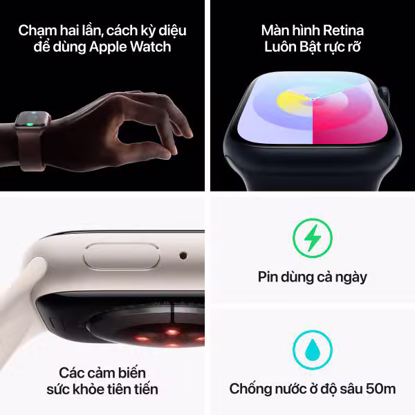 Apple Watch Series 9 41mm (LTE) Viền nhôm - Dây cao su size S/M - ảnh 9