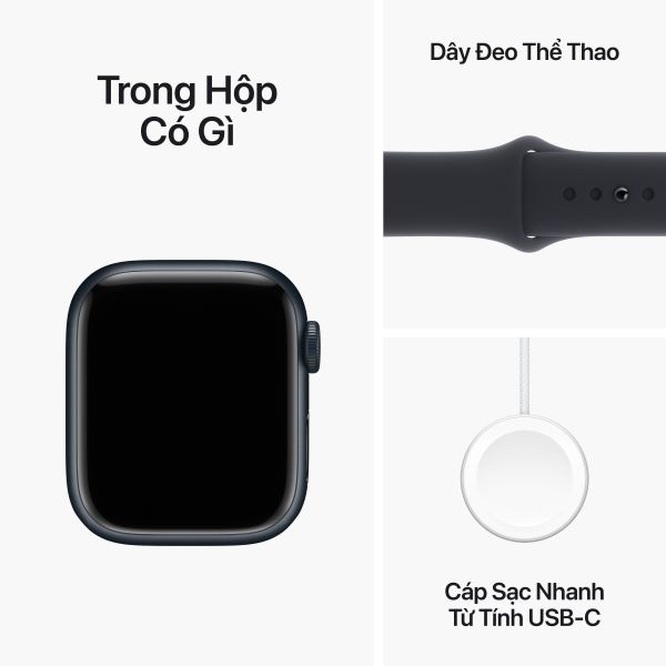 Apple Watch Series 9 41mm (LTE) Viền nhôm - Dây cao su size M/L