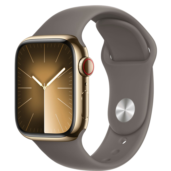 Apple Watch Series 9 45mm (LTE) Viền thép không gỉ - Dây cao su size M/L